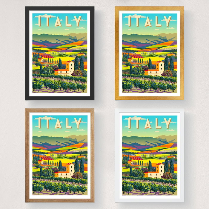 Wallity Italy - 1963 Póster A4 Decoración Hogar Oficina Arte 21 x 29.7 cm Acabado Satinado Mate